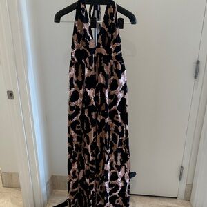 Diane Von Furstenberg Black and Blush Halter Jumpsuit! New with tags! 🐆🐆